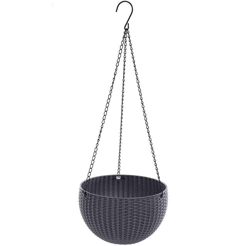 Resin Hanging plant Pots Basket Plant Hang Plant Flower pot Hanger Outdoor Hanging Pot Holder Basket for wall decoration garden: grey