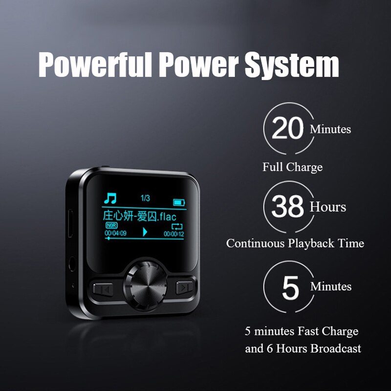 Sport MP3 Speler Draadloze Bluetooth Spaeak IPX6 Waterdicht Muziek Betaler Met Verwijderbare Terug Clip Ondersteuning E-book Opname Fm