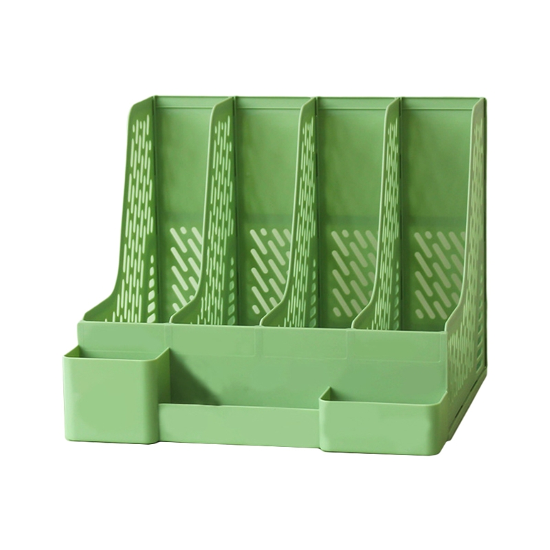 57EC Office 4-layer File Holder Letter Size File Organizer Holder Easy to Pull/Push: Green