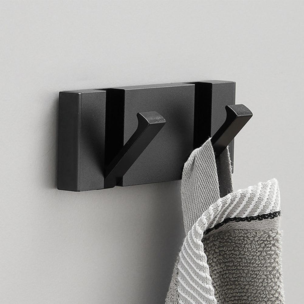 Porte-serviettes pliant, 2 voies d'installation, crochets muraux, porte-vêtements pour salle de bains, cuisine, chambre à coucher, couloir, noir, or
