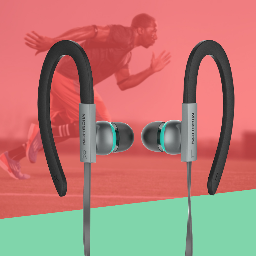 Sport Hoofdtelefoon Met Mic Hifi 3.5 Mm In Ear Oortelefoon Oorhaak Headset Noise Cancelling Oordopjes Voor Meizu Xiaomi Huawei iphone