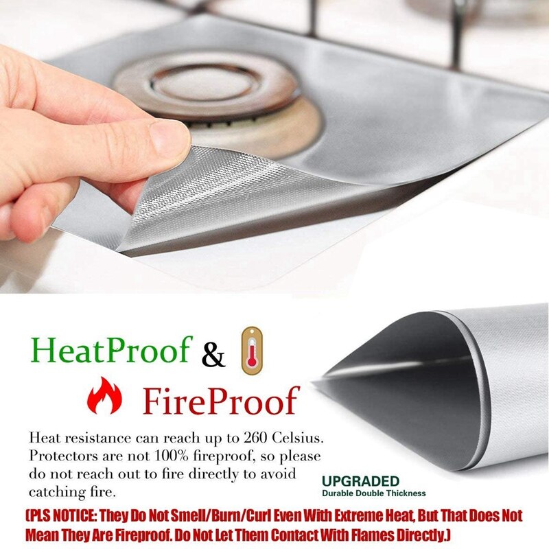 Couvertures de brûleur de cuisinière, revêtements de brûleur de cuisinière à gaz, couvertures supérieures de cuisinière à gaz réutilisables antiadhésives pour la cuisine, faciles à nettoyer