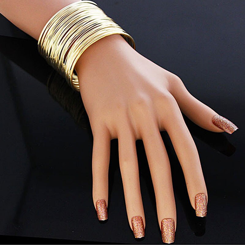 Frauen Draht Legierung Öffnen Armbinde & Armreif Runde Manschette Armbänder Verknüpfung Kette Armbinde Armreif Schmuck