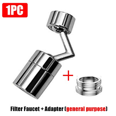 720 Degrees Universal Splash Filter Faucet Spray Head Anti Splash Filter Faucet Movable Kitchen Tap Water Saving Nozzle Sprayer: Faucet and adapter