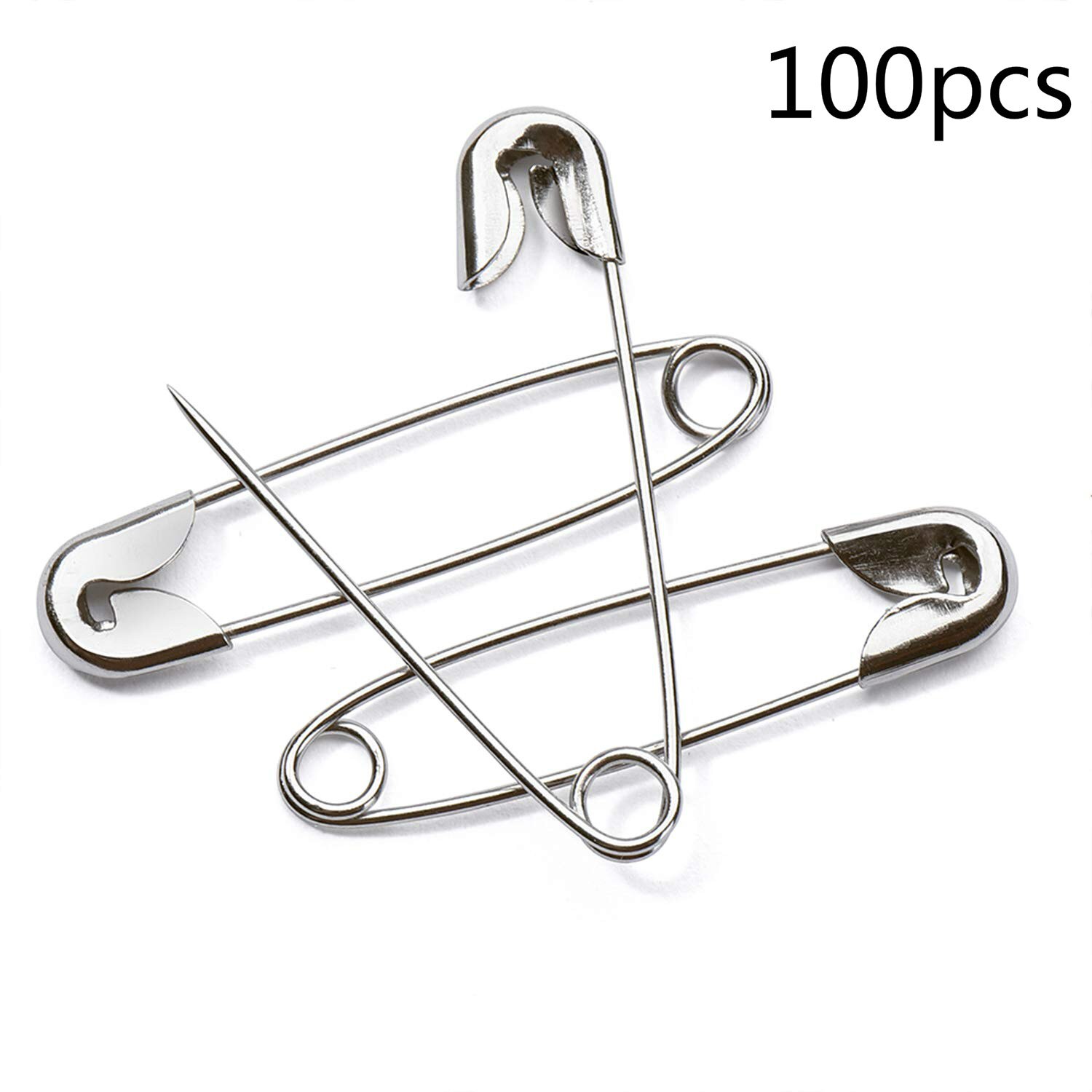 100 Stuks Silver Tone Veiligheidsspelden Naaien Gereedschap Accessoire Rvs Naalden Veiligheid Pin Broche Kleding Accessoires Gereedschap.