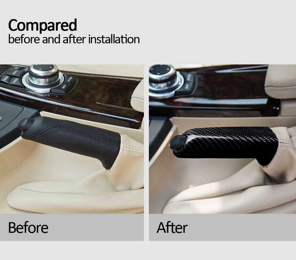 Carbon Fiber Style E-Brake Handle For BMW E90 F30 F32 F80 F82 E60 E84 - Foto 5