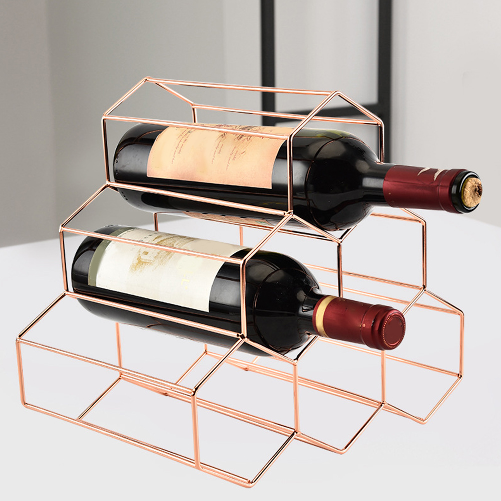 Fles Stapelbaar Stand Rack Bar Rvs Bijenkorf Vorm Home Decoraties Organizer Display Plank Wijnrek