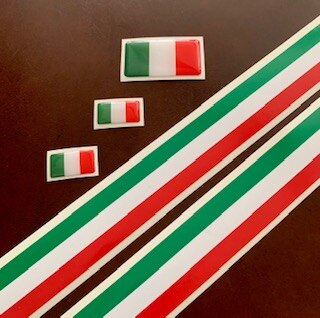 Klassieke Italië Vlag Stickers, 3D Anagrammen En Lange Strips