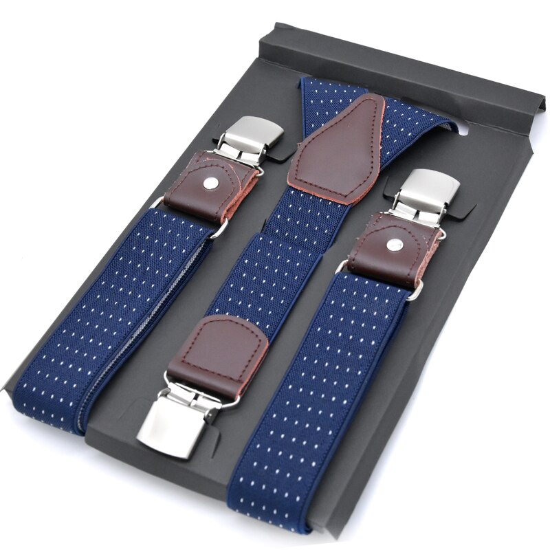 Men&#39;s Suspenders Leather Suspender Men Casual Suspensorios Trousers Strap 3.5*120cm For Dad Tirantes