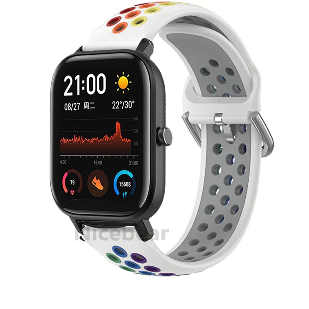 Banda de silicone macio para xiaomi huami amazfit bip s lite relógio inteligente pulseira esportiva para huami gts 2 gtr 42mm pulseira de pulso
