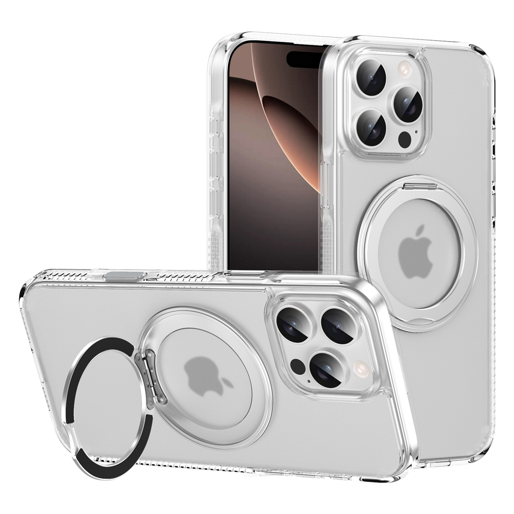 Camera Touch Control Button Case for iPhone 16 Pro Max 16 Plus for MagSafe 360 Magnetic Ring Wireless Charging Matte Clear Cover: ABS / Clear