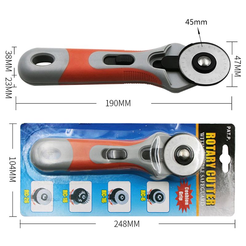 45mm patchwork rolwiel roterende ronde snijmachine kleermaker naaien leer ambacht gereedschap met messen snijden stof papier