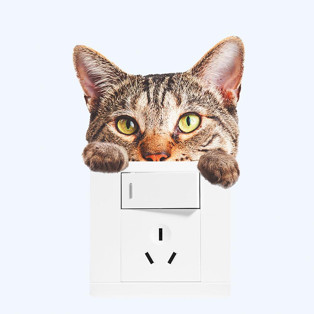 Cartoon pet kitten, puppy wall stickers waterproof removable DIY art decoration vinyl wall refrigerator shower room living room