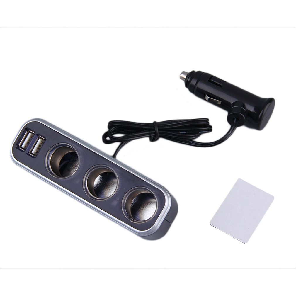 Universele 3- stopcontact adapter splitter 3.1a usb-lader auto  dc 12v/24v sigarettenaansteker splitter + dubbele usb-poort auto-adapter