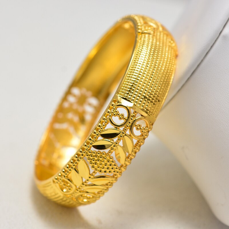 Luxury Gold Color Jewelry Bangles for Women Ethiopian Bracelets Middle East African Party wedding