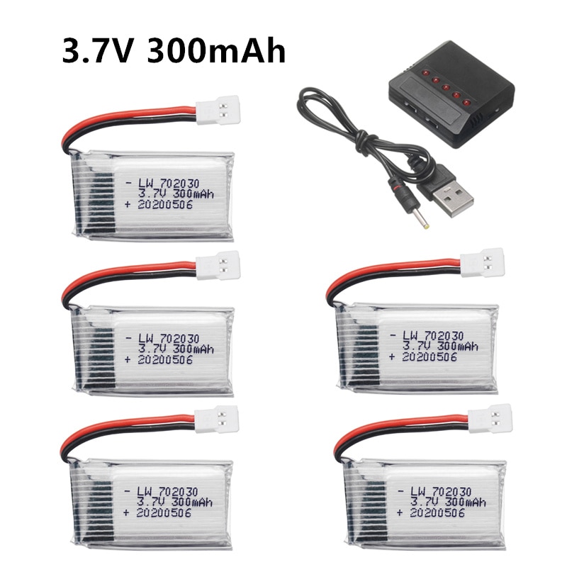 3.7V 300mAH Lipo Battery With Charger For Udi U816 U830 F180 E55 FQ777 FQ17W Hubsan H107 Syma X11C FY530 RC Drone Battery