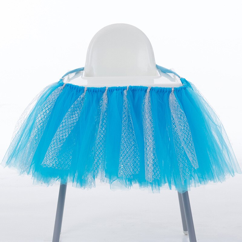 Baby 1St Birthday High Chair Tutu Skirt Tulle Dining Chair Skirt Party Decoratio Net Gauze Children Dining Decoration Home