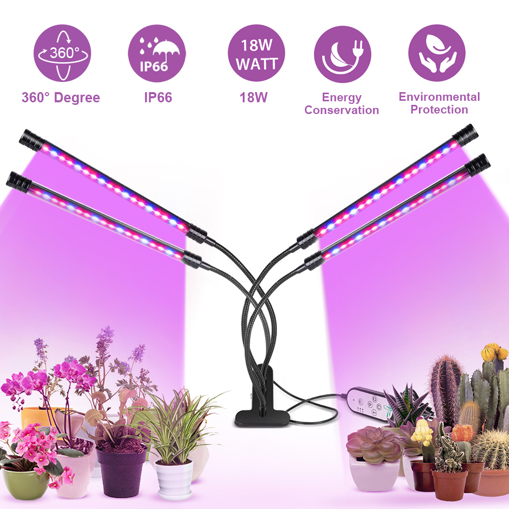 LED Grow Light USB Phyto Lamp Full Spectrum 4 Head Grow Tent Complete Kit Phytolamp for Plants Seedlings Flowers Indoor Grow Box