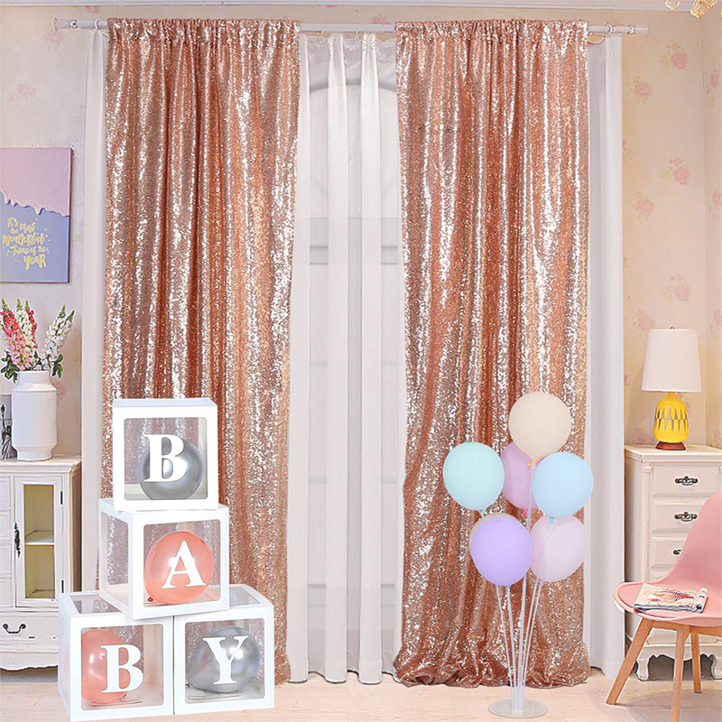 2x8ft Fabric sequin Background curtain Photo booth Backdrop Wedding Curtain ForChristmas/party Decor Photography background 2PCS: M / MINT GREEN