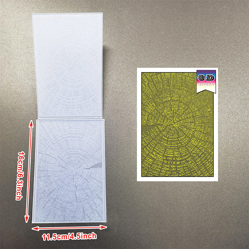 1 unique texture: embossed folder with beautiful patterns of tree rings - durable plastic, 3D , suitable for DIY scrapbook: Default Title