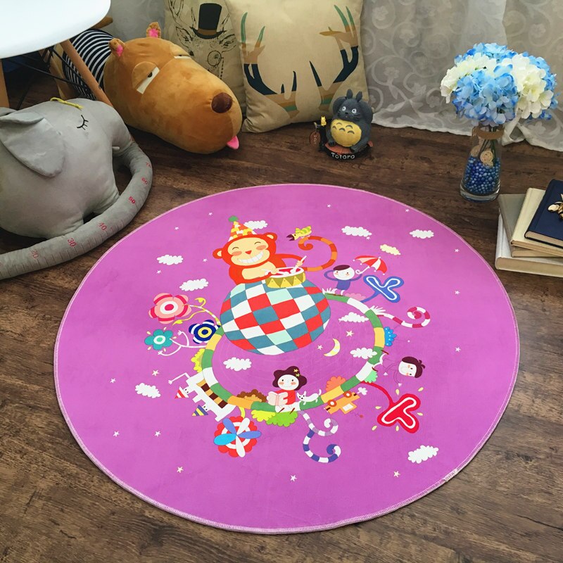 ins kids tent pad carpet living room bedroom bed baby carpet computer chair basket study cartooning carpet.: Purple