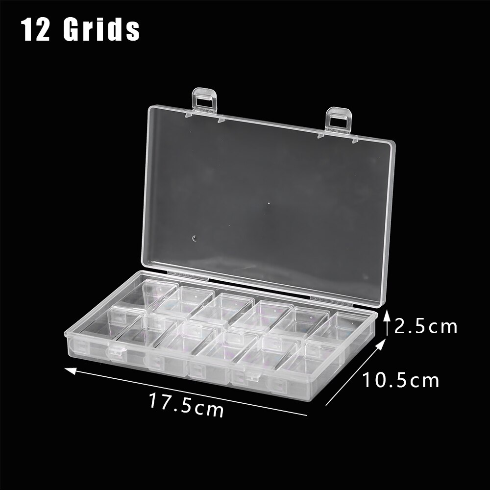 6-42 Grids Diamant Schilderen Strass Transparante Opbergdoos Met Deksel Multi Grids Sieraden Boor Collection Organisatie Case: C