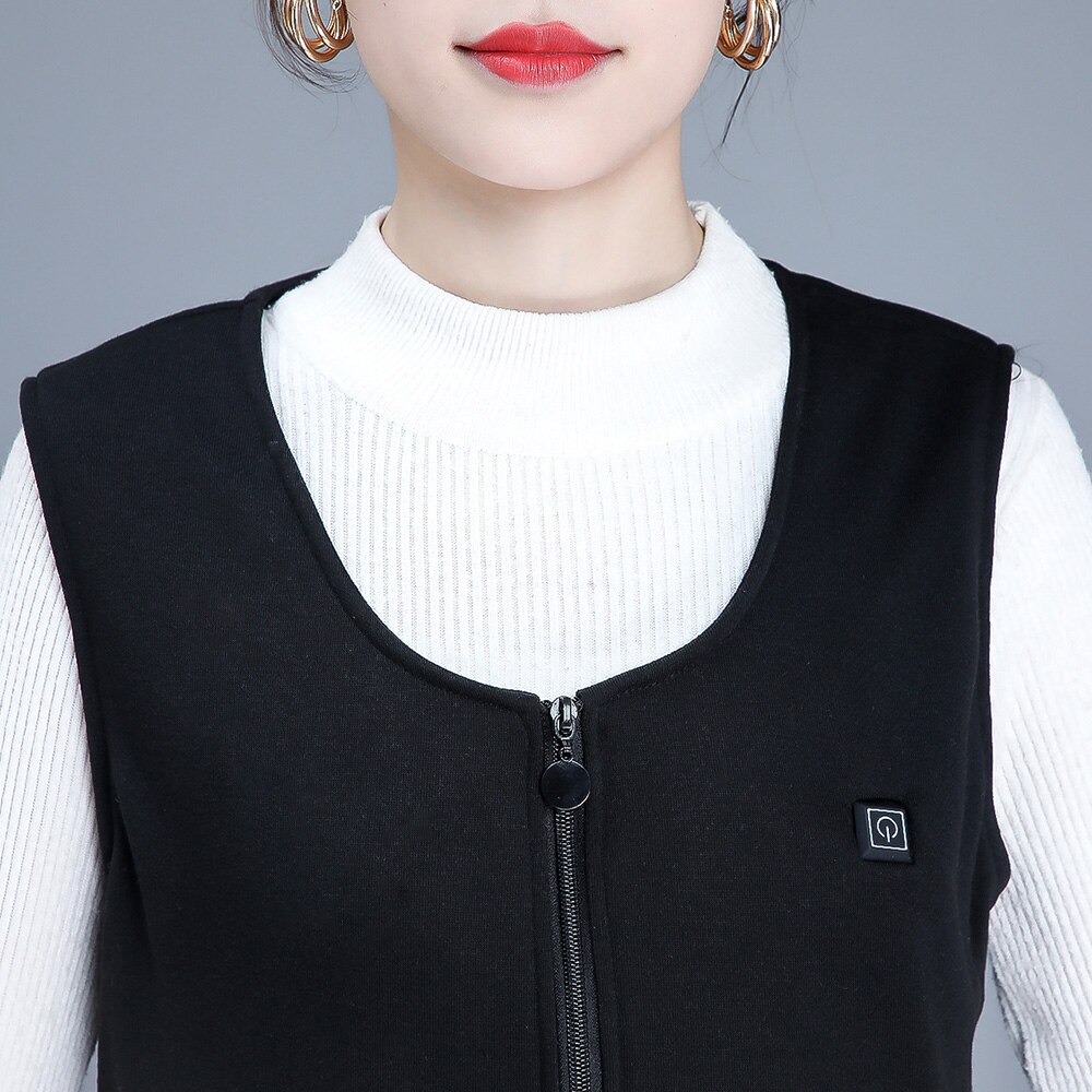 unisex warming heated vest Knitted Pure Cotton Thermoelectric Vest Intelligent USB Male and Female V Collar Electric Clothes