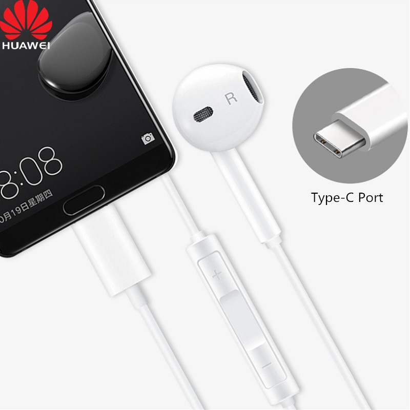 Huawei Honor Originele Oortelefoon CM33 Usb Type-C In Ear Wired Mic Volume Controle Headset Voor P30 P20 Pro mate 30 20 10 Nova 5 5i