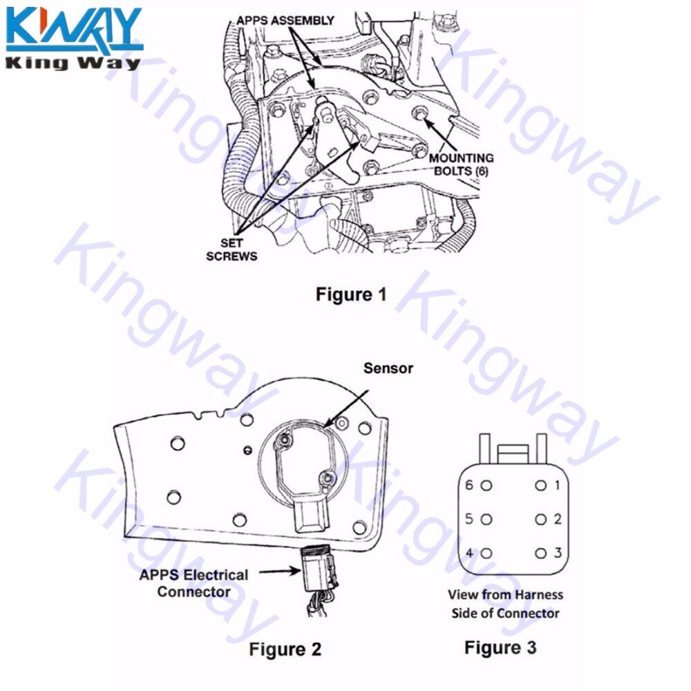 - King Way - Throttle Position Sensor TPS APPS For 1998-2007 Dodge RAM 2500 3500 Cummins 5.9L