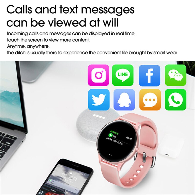 LIGE Smartwatch Women - Heart Rate Blood Pressure Monitor - IP67 Waterproof Sport Watch for Android & iOS