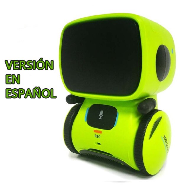 Russian Language toy Cute robot voice control Dance Sing Repeating Recorder Touch Control Intelligent Robot for kids: Spanish green