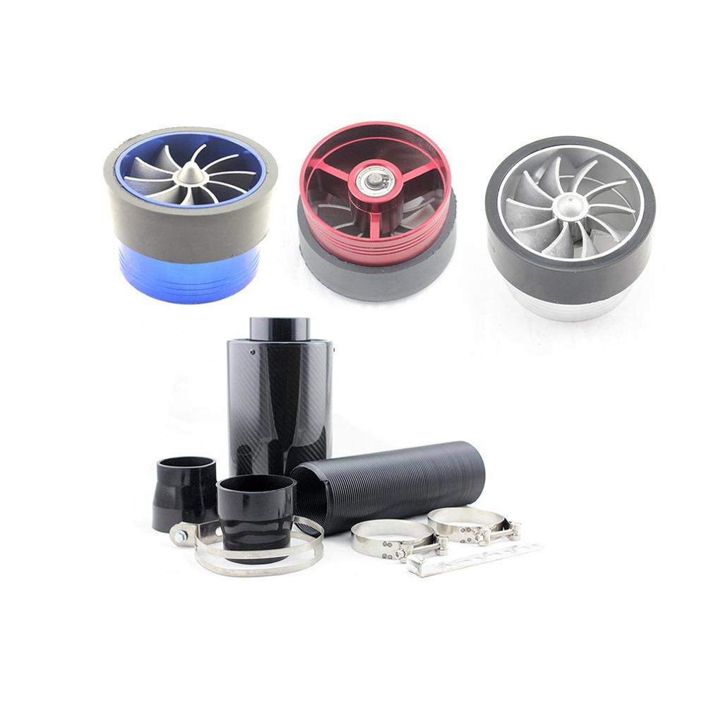 Universal Car Carbon Fibre Cold Air Filter Feed Enclosed Intake Induction Pipes Cold High Flow Ducting Intake Admission