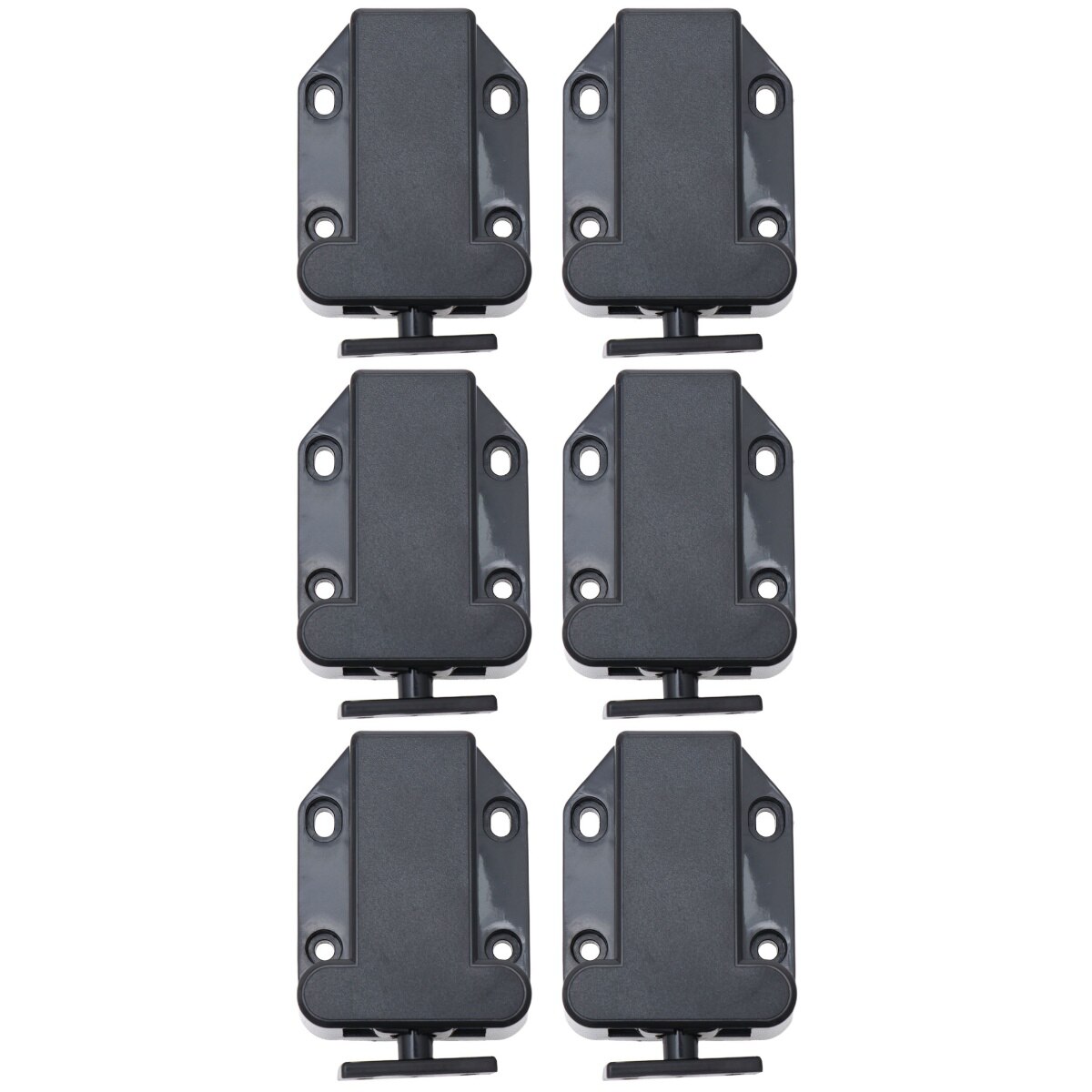 6 pcs Self-locking Door Catch Door Drawer Cabinet Catch Push To Open Device for Furniture Cabinet Cupboard (Black)
