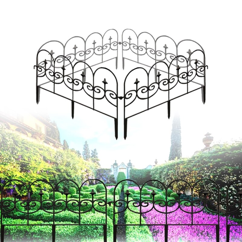 5pcs Decorative Garden Fence Outdoor Fencing Landscape Patio Path Border Edging Fences Edge Section Panels
