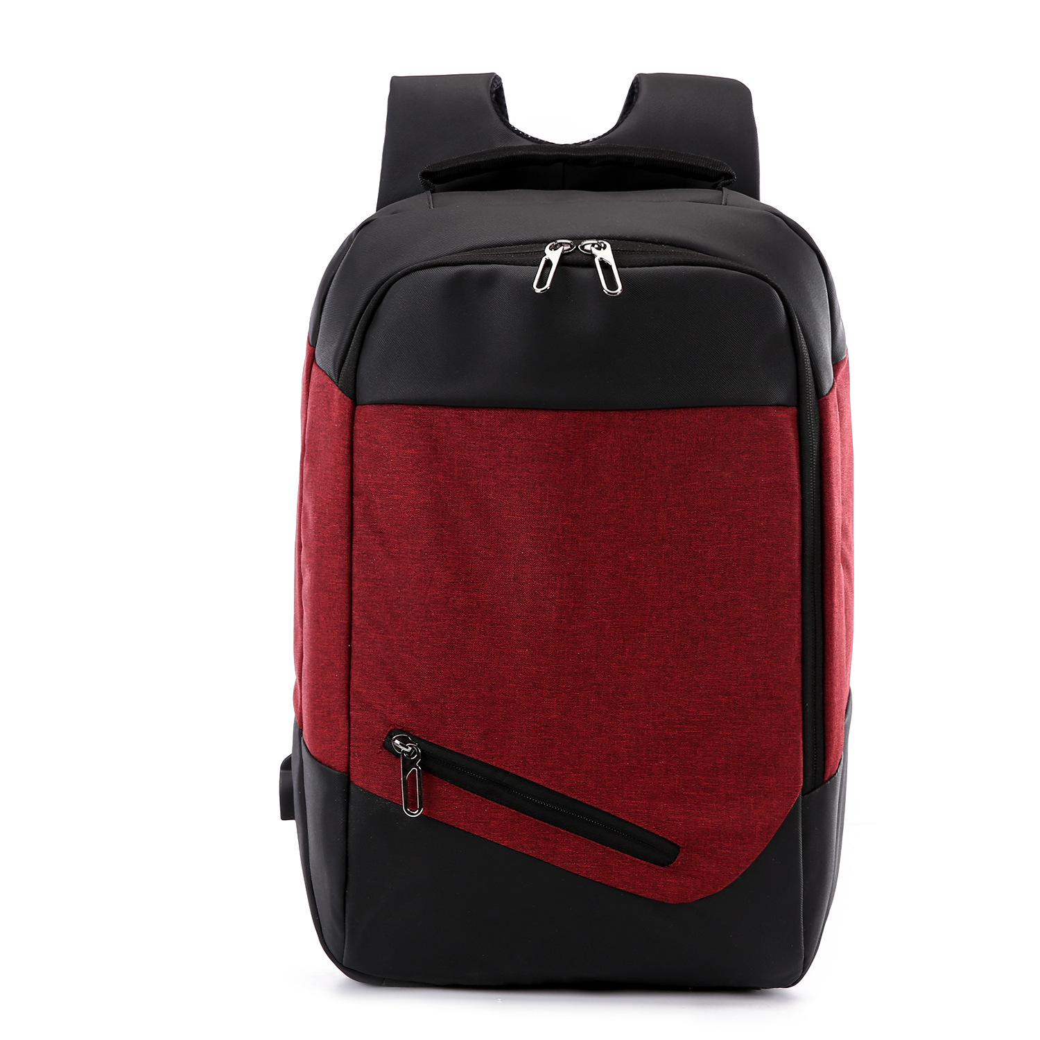 Men Backpack Backpack Large Capacity Business Casual Travel Computer Bag: Red wine