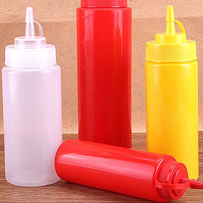 240ml/360ml pressar sallad ketchup sås flaska press dispenser cruet flaskor köketillbehör köksredskap