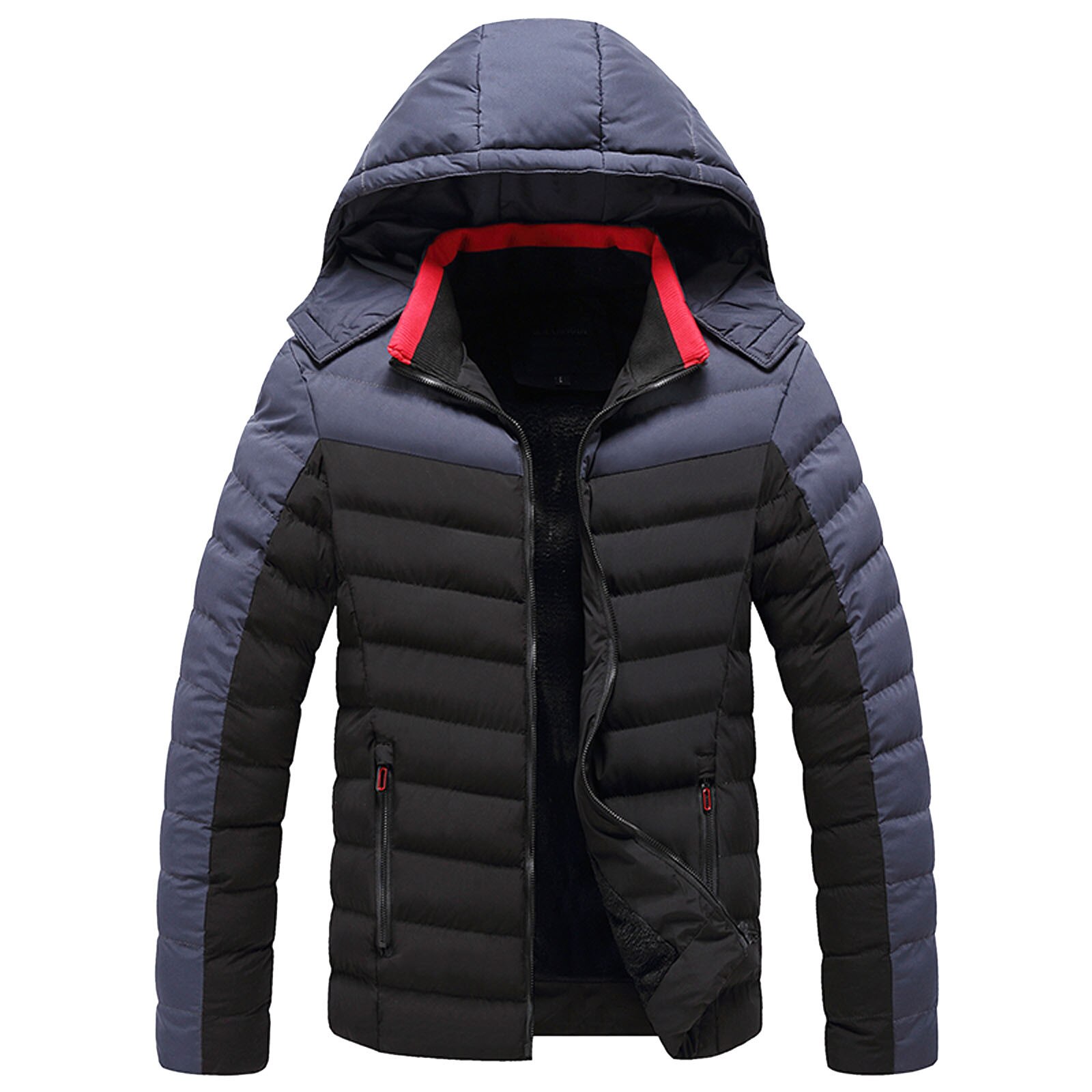 Warm Winter Solid Color Jackets Parka Men Brand Autumn Outwear Slim Fit Mens Padded Coats Male Coat Nov 2nd: Black / XL