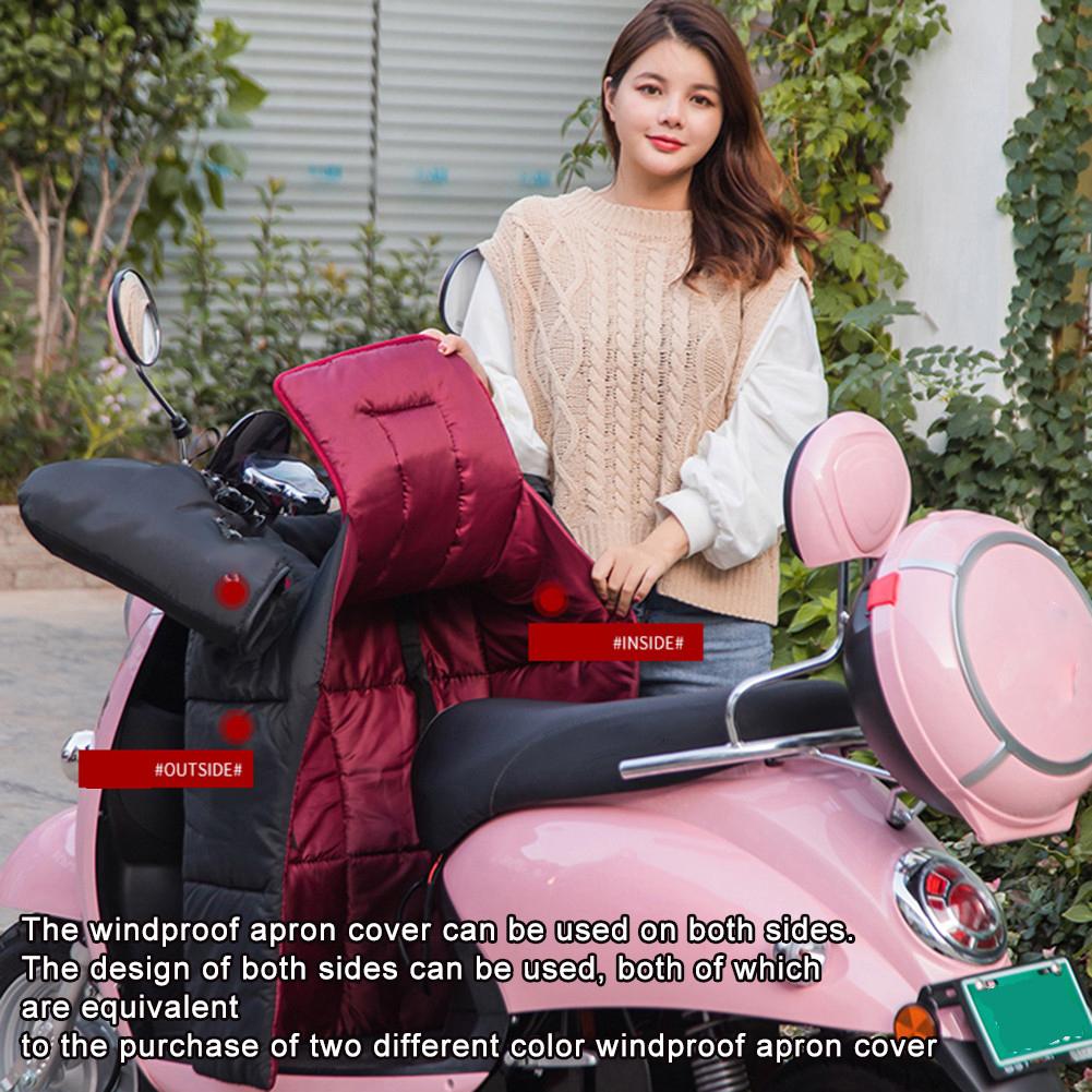 Motorfiets Elektrische Voertuig Voorruit Been Lap Schort Cover Met Stuur Moffen Waterdicht Winddicht Beschermende Quilt Winter