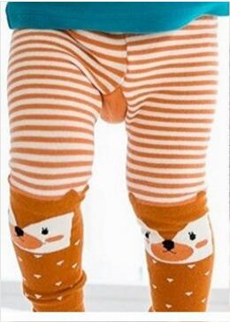 Filles collants bande dessinée gros cul pantalon enfants pantalon coréen coton PP enfants pantalon serré infantile bébé serré ne pas ouvrir l'entrejambe: fox / 2-4year