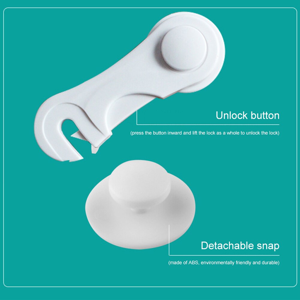 Plastic Kast Lock Kind Veiligheid Baby Bescherming Sloten Comfortabele Kinderen Draagbare Element Voor Koelkasten Klink