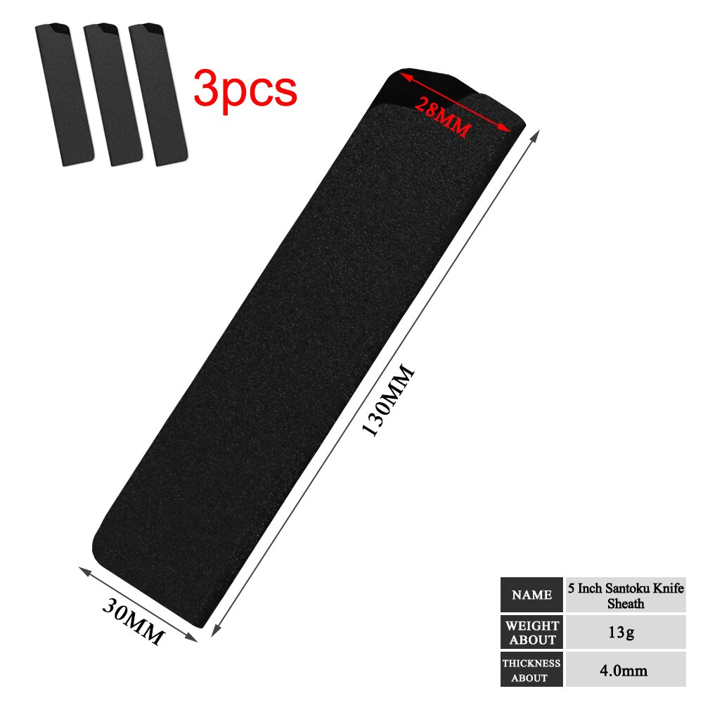 4 st knivskydd proffs knivseggsskydd abs sammetsblad fodral kock frukt santoku skärknivar lock halvöppen-hel täckning: 3 st santoku fodral