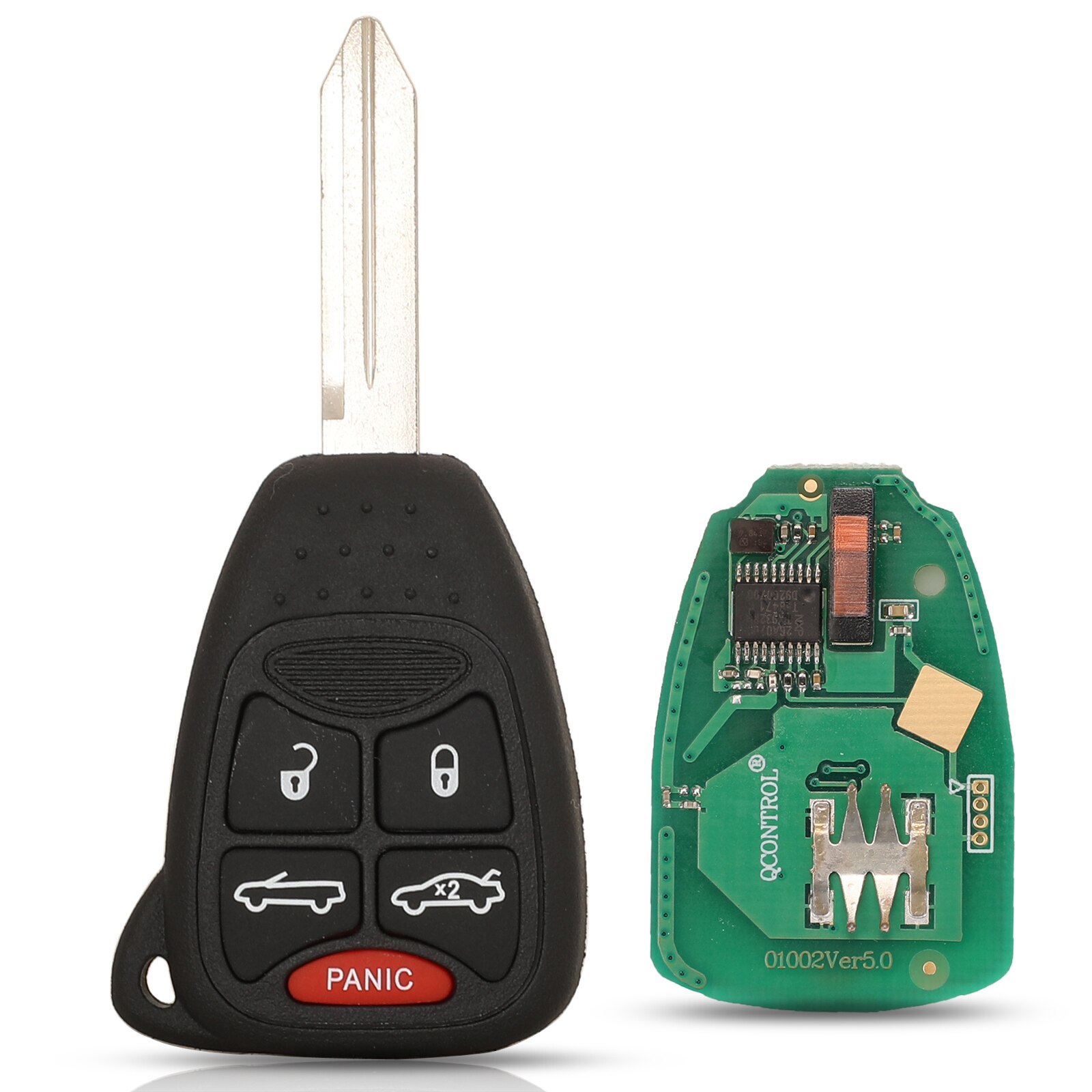 jingyuqin Remote Car key 315/433Mhz ID46 for Chrysler/JEEP/DODGE 300 200 Aspen Sebring Commander CE0888 OHT692713AA OHT692427AA: green / 2 Buttons