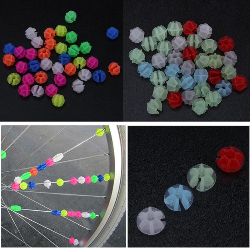 1 torba świetlny koło rowerowe szprychy koraliki plastikowe kolorowe rurki dekoracje MTB robić roweru szosowego i górskiego szprychy części rowerowe