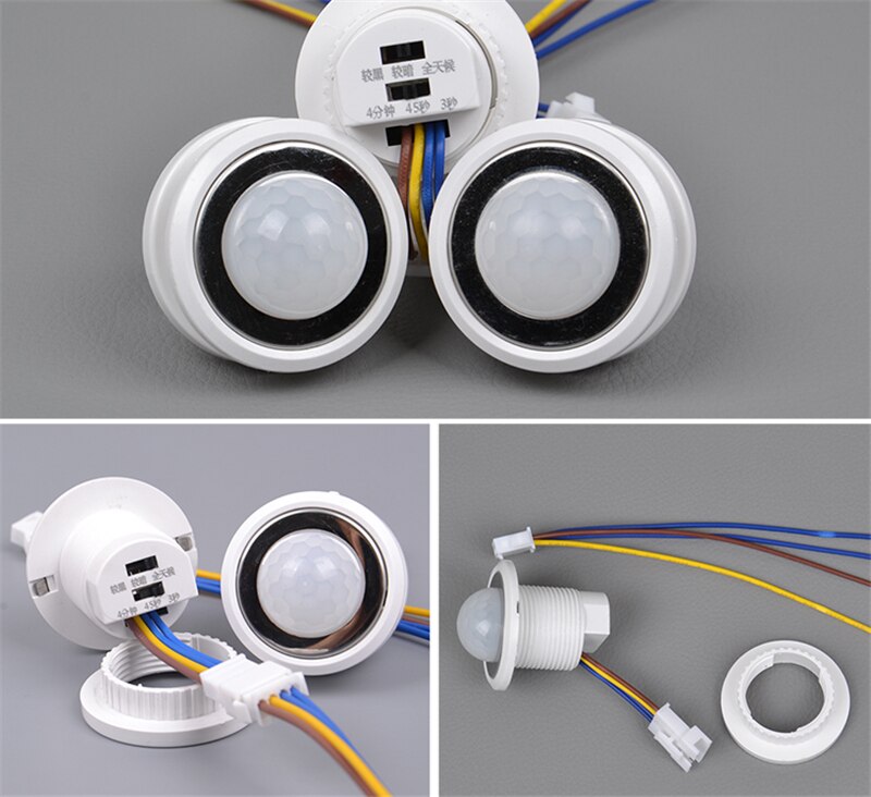 Infrared human body sensor switch 220v embedded probe smart home delay adjustable automatic corridor light led light control