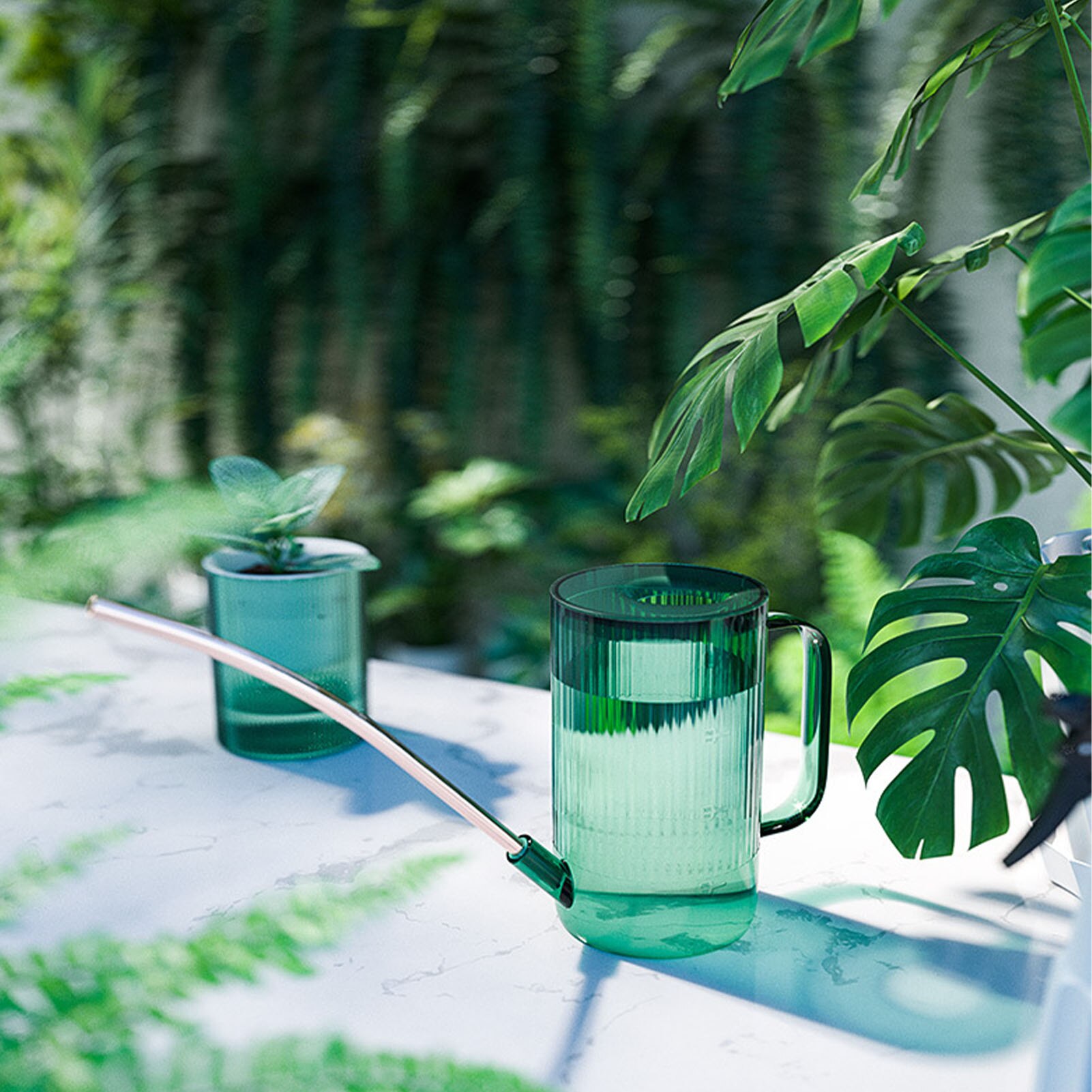 1L Long Mouth Watering Can Pouring Pot Watering Can Watering Flower Plants Shower Removable Watering Device Garden Tool