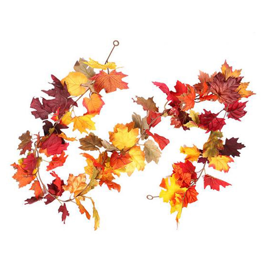170cm Artificial Autumn Fall Maple Leaves Garland Hanging Plant Home Party Decor Wedding Party Simulation Wicker Leaves Vine Dec