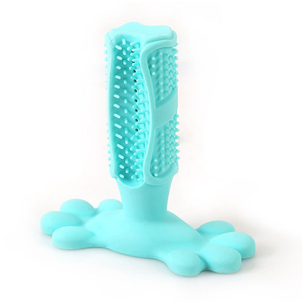 Juguetes para masticar goma para perros, cepillo dental para perro, Limpieza de dientes, palo de cepillado para mascotas, suministros para perros, Juguetes para perros para cachorros: Blue / M
