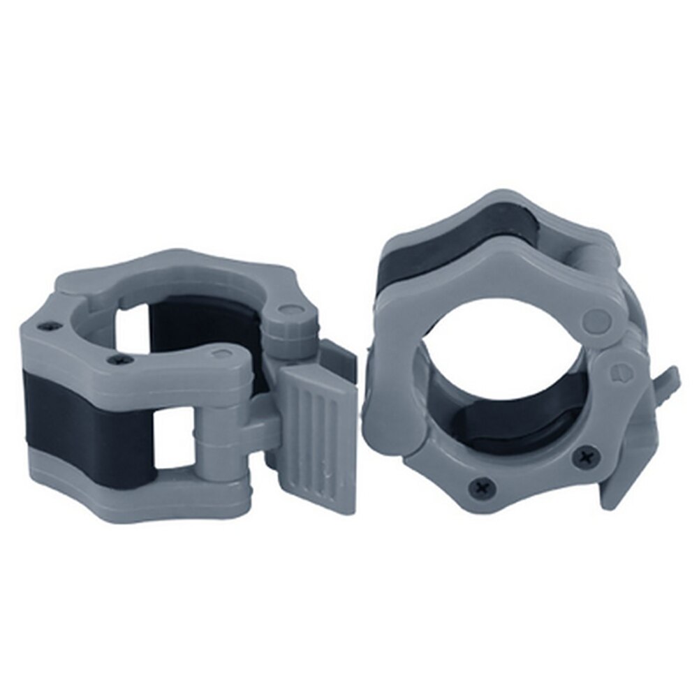 1Pair Dumbbell Locking Buckle Barbell Collar Lock Clips Rod Clamp Weight lifting Bar Gym Fitness 50mm Training Muscle Clamp Bar: Gray