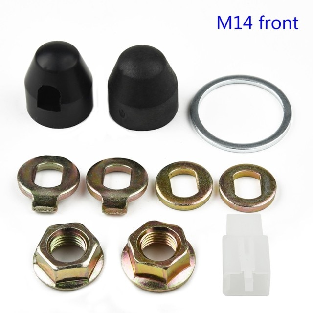 EBIKES E-bike Hub Motor Axle M12/M14 Lock Nut /lock Washer /spacer /nut Cover For 500W-5000W Motors With 12/14mm Shaft: M14 front