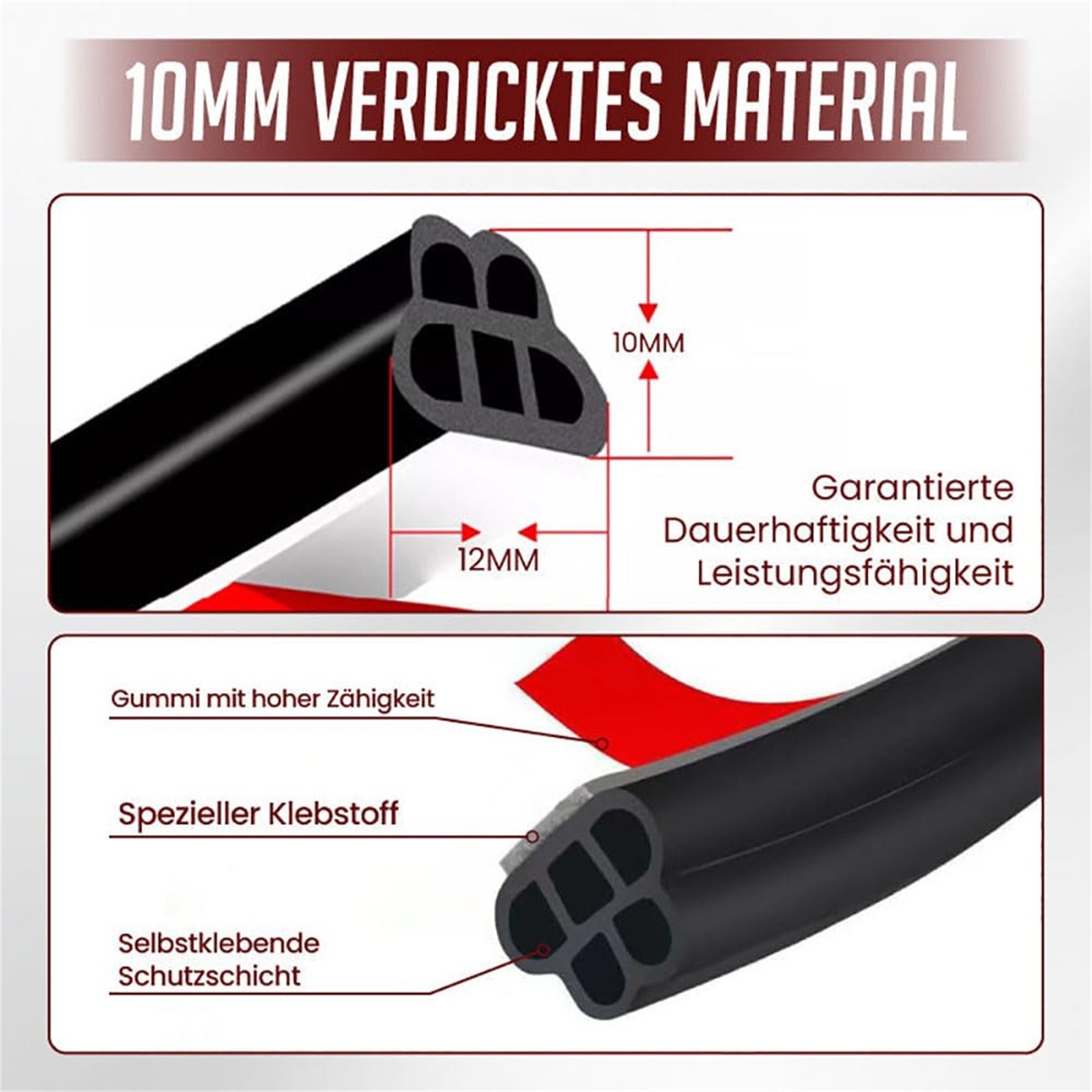 Geluidsdichte Afdichting Strip Voor Auto 'S Rand Rubber Afdichting Zelfklevende Deur Afdichting Auto Deur 5 Gaten Gevormd